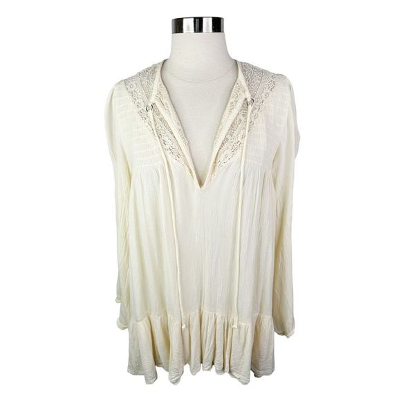 Free People One Night Victorian Lace Tunic - Size Small (Oversized) - Picture 2 of 8